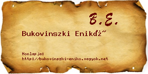 Bukovinszki Enikő névjegykártya
