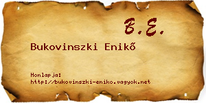 Bukovinszki Enikő névjegykártya